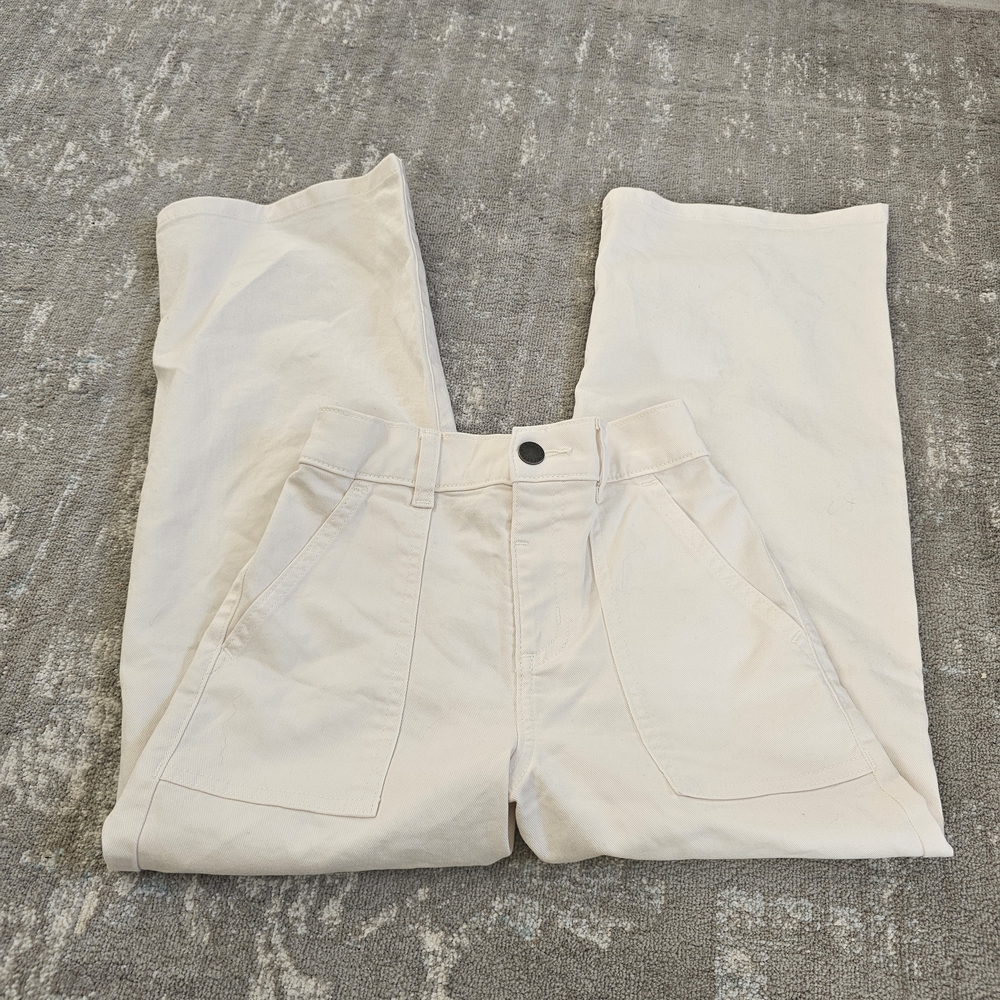 Cream Wide-Leg Pants